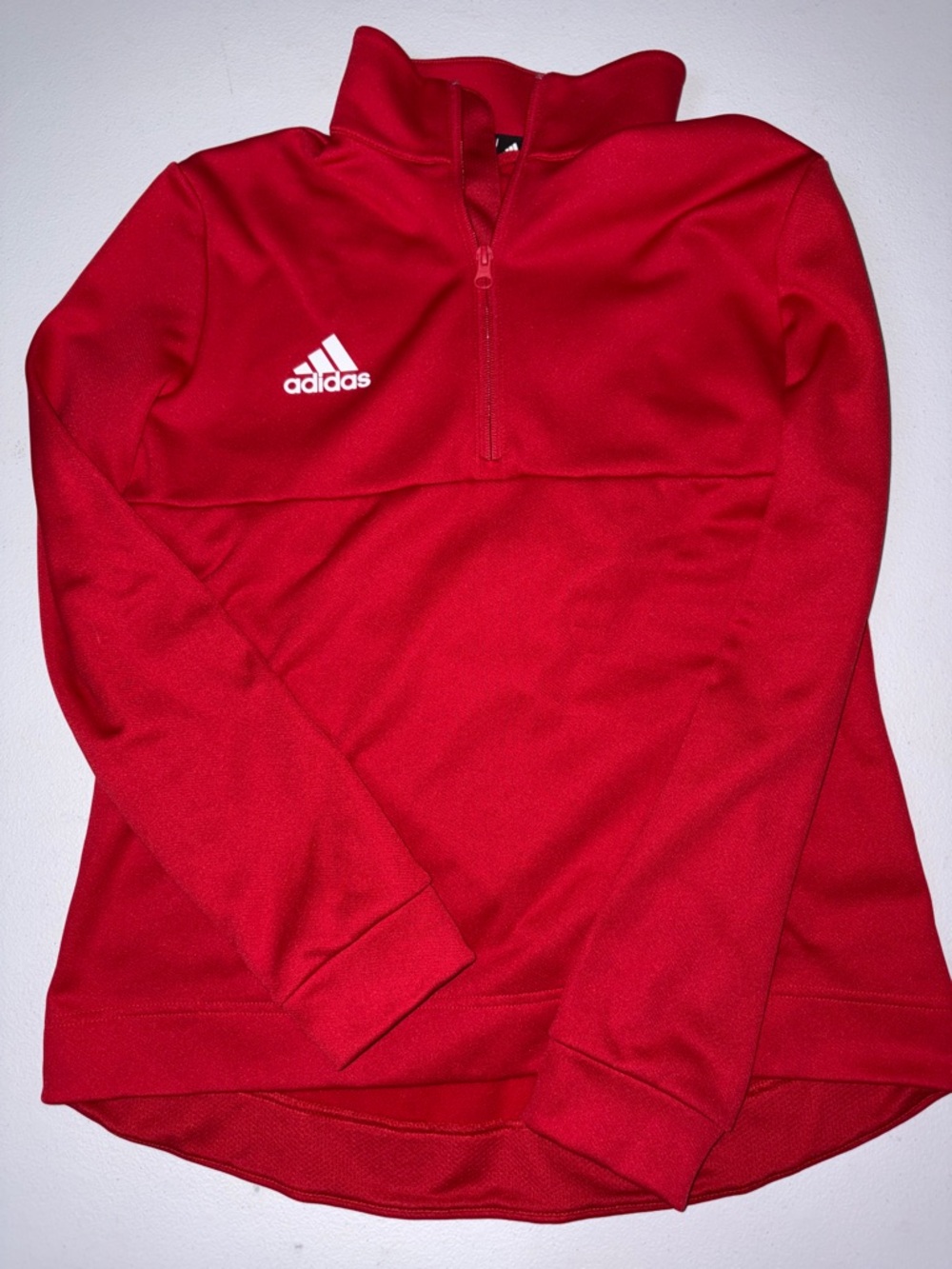 adidas Red Half-Zip Athletic Pullover